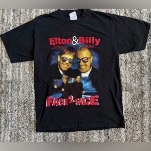 Vtg 2003 Billy Joel Elton John Tour Shirt Face 2 Face Concert Tee Double Sided L